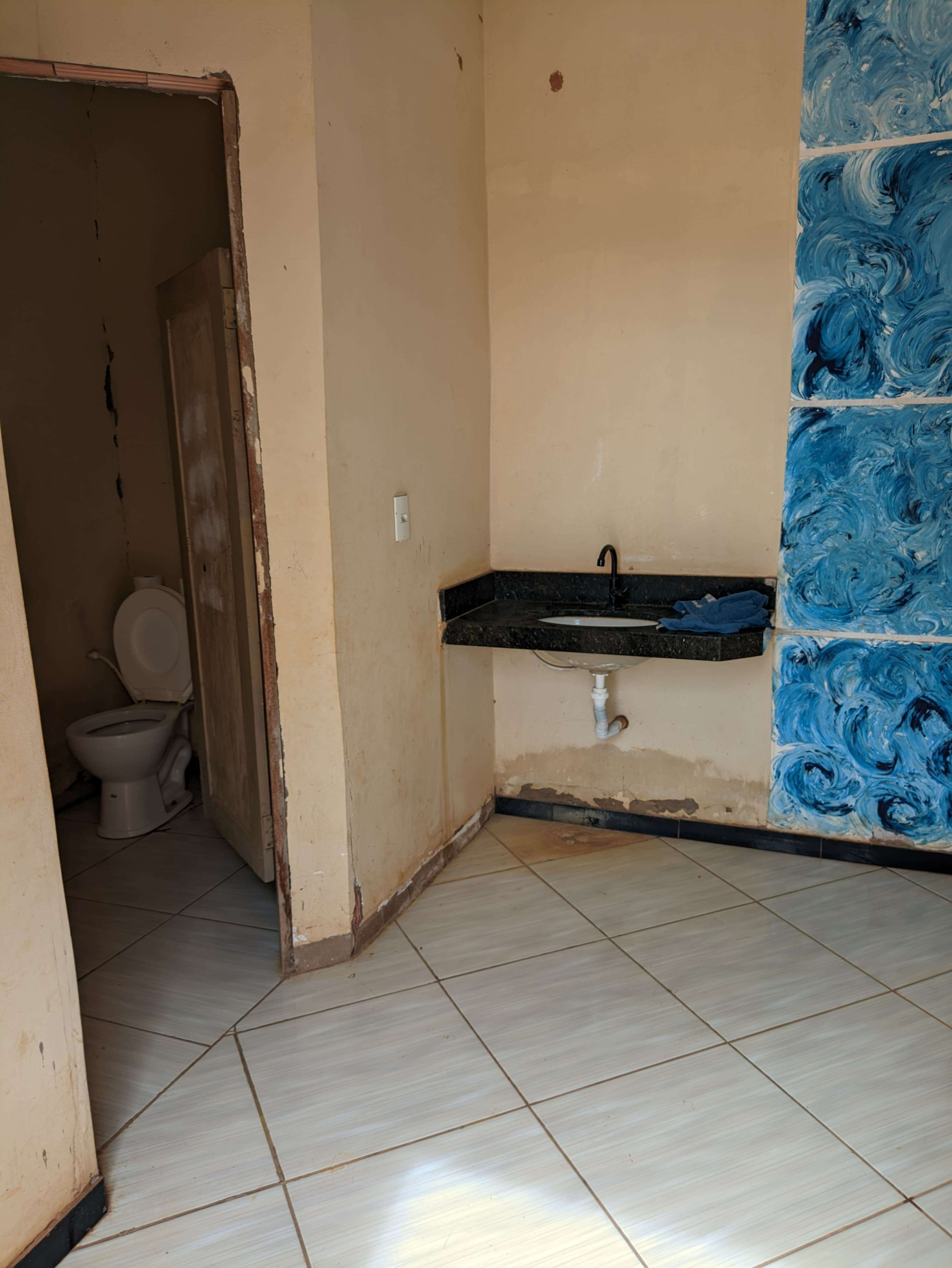 Male Bathroom - poor paint, bad plumbing