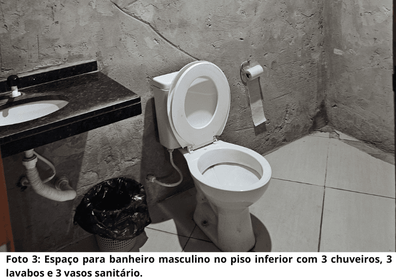 Space for men's bathroom on the lower floor