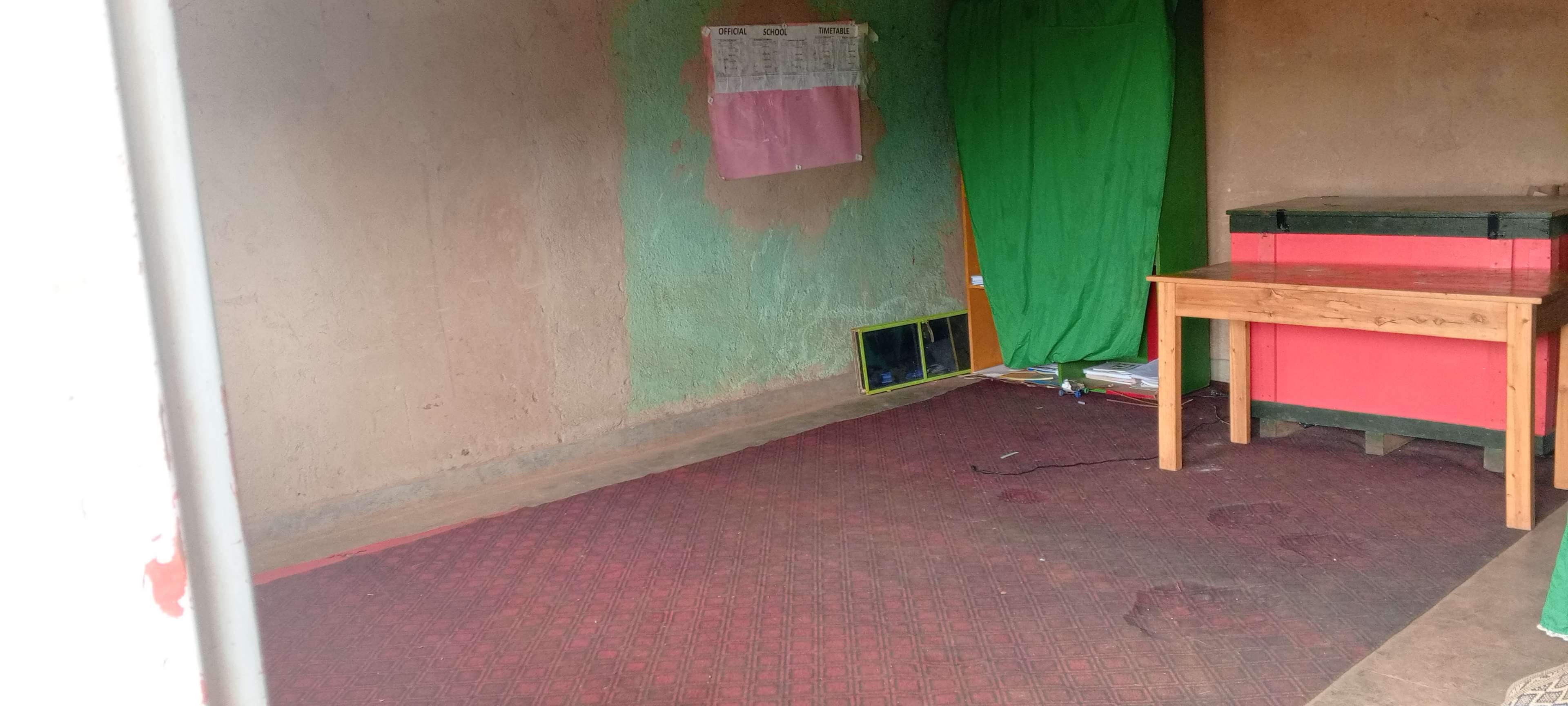 The photo shows inside the current state of the tailoring room.