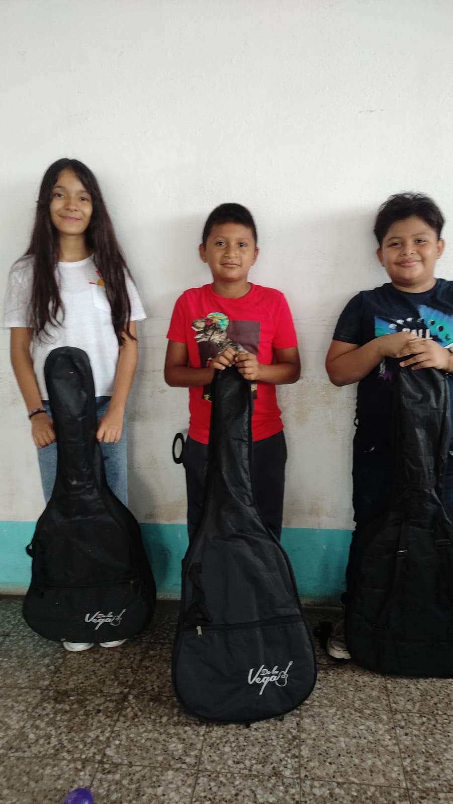 Teenagers aged 12 and 13 before their class