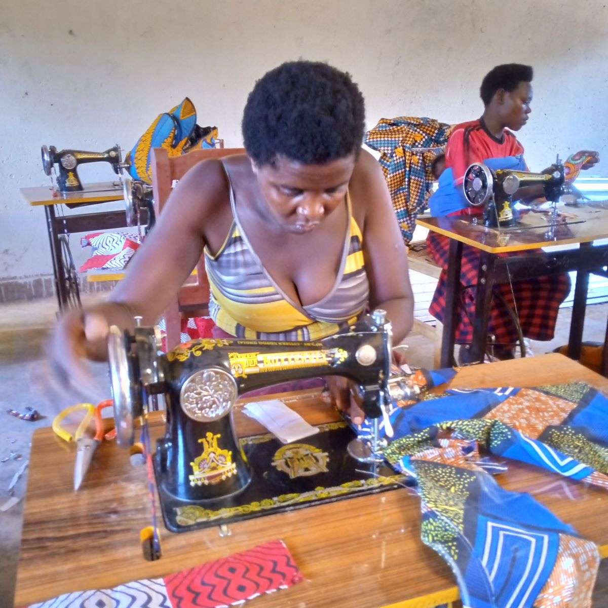 The sewing team does the assigned work