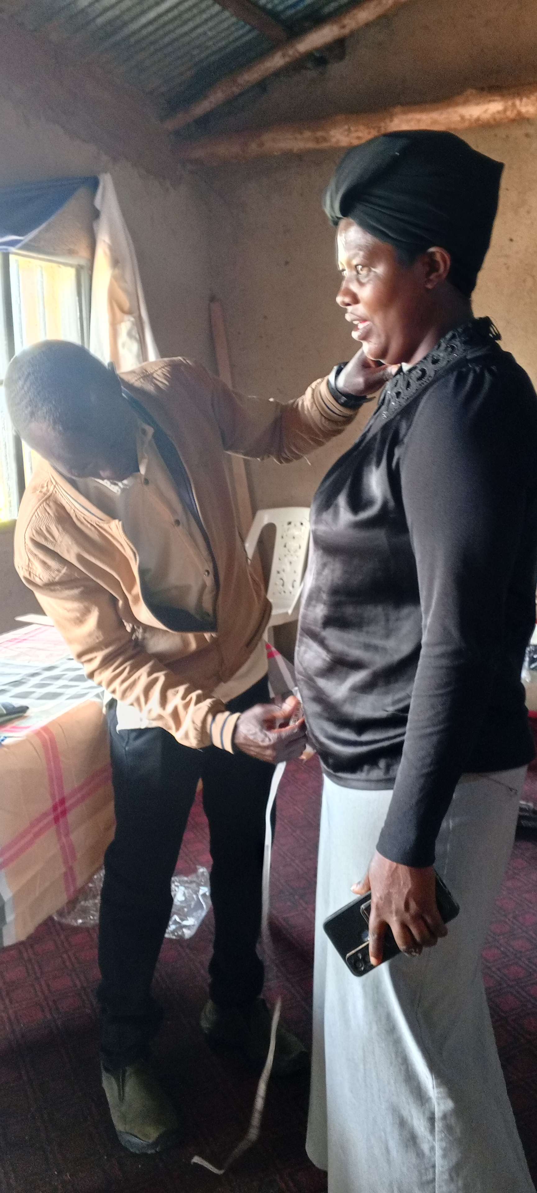 Measurements process before tailoring.