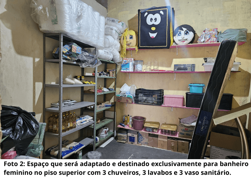 Space for women's bathroom on the upper floor