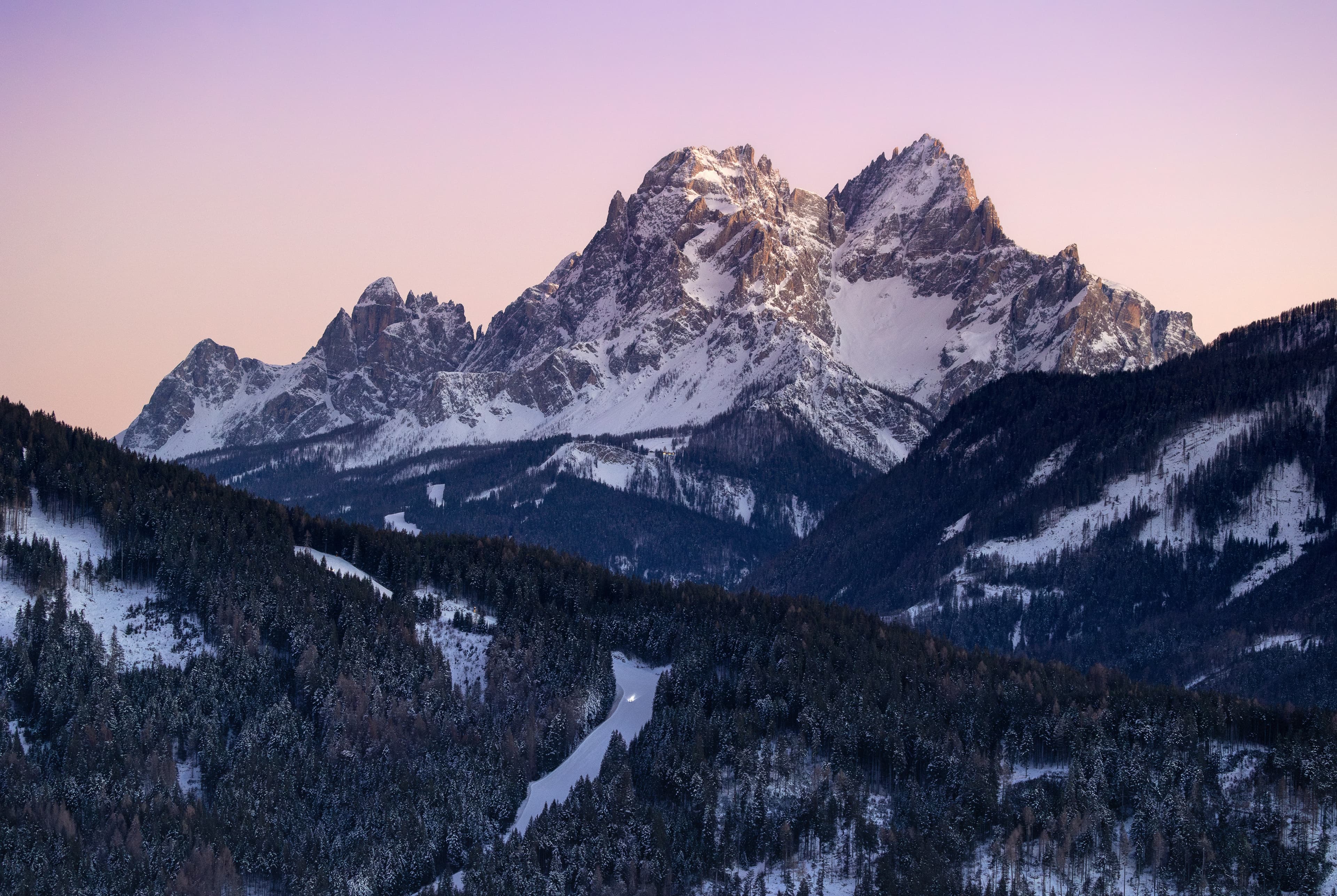 snow-capped mountains